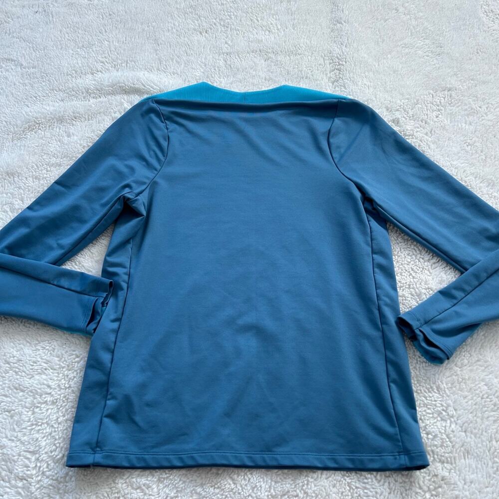 Nike Womens Sz M Dri-Fit Long Sleeve Blue Running Athleisure Luxe Preppy Sports - Picture 3 of 7
